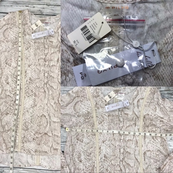 Anthropologie Mini Dress Tunic Coverup Camilla Snake Print Crochet Henley NEW M - Picture 15 of 16